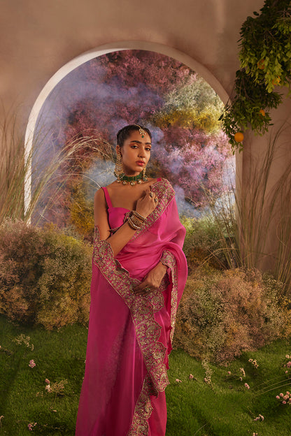 PARO HOT PINK SAREE