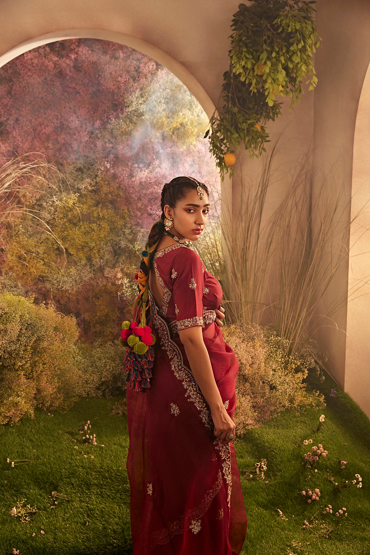 PARO MAROON SAREE