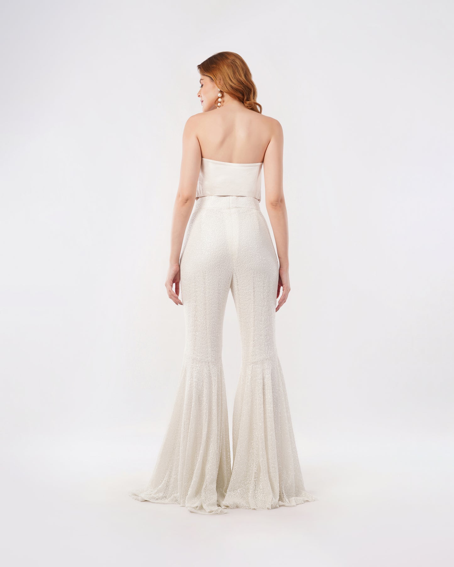 MILLIE - SMOCKED BUSTIER  WITH BELL BOTTOM PANTS