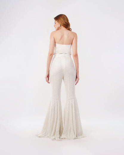 MILLIE - SMOCKED BUSTIER  WITH BELL BOTTOM PANTS