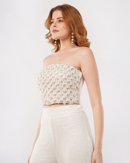 MILLIE - SMOCKED BUSTIER  WITH BELL BOTTOM PANTS