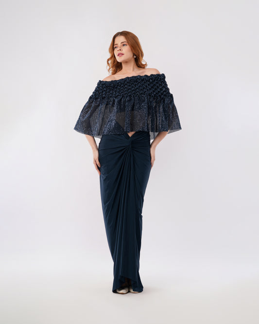 JASMINE OFF-SHOULDER - SHIMMER CAPE WITH SKIRT