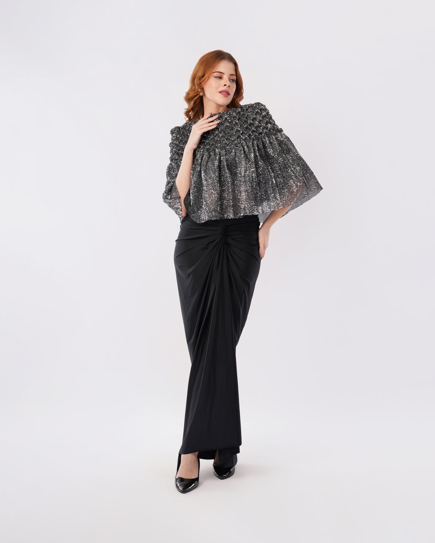 JASMINE - SHIMMER CAPE WITH SKIRT
