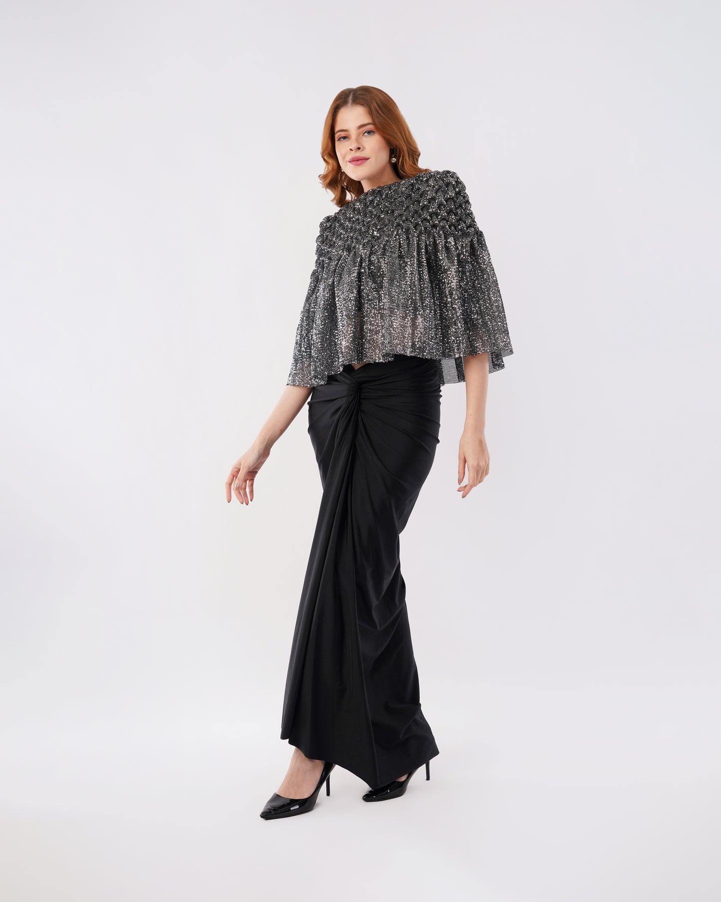 JASMINE - SHIMMER CAPE WITH SKIRT