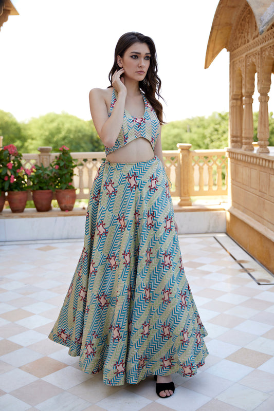 PISTACHIO LEHENGA SET