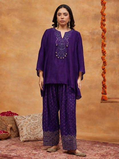 KEDAR JAMUNI HAND EMBROIDERED BANARASI FARSHI SET