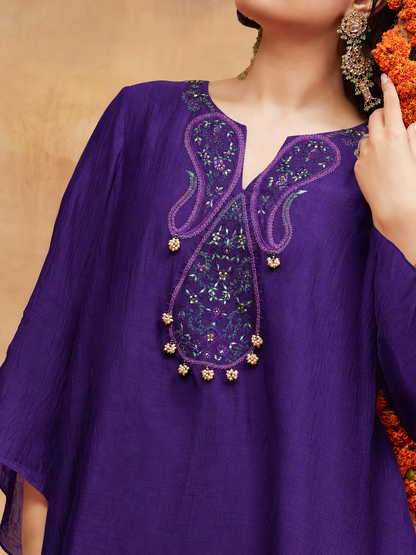 KEDAR JAMUNI HAND EMBROIDERED BANARASI FARSHI SET
