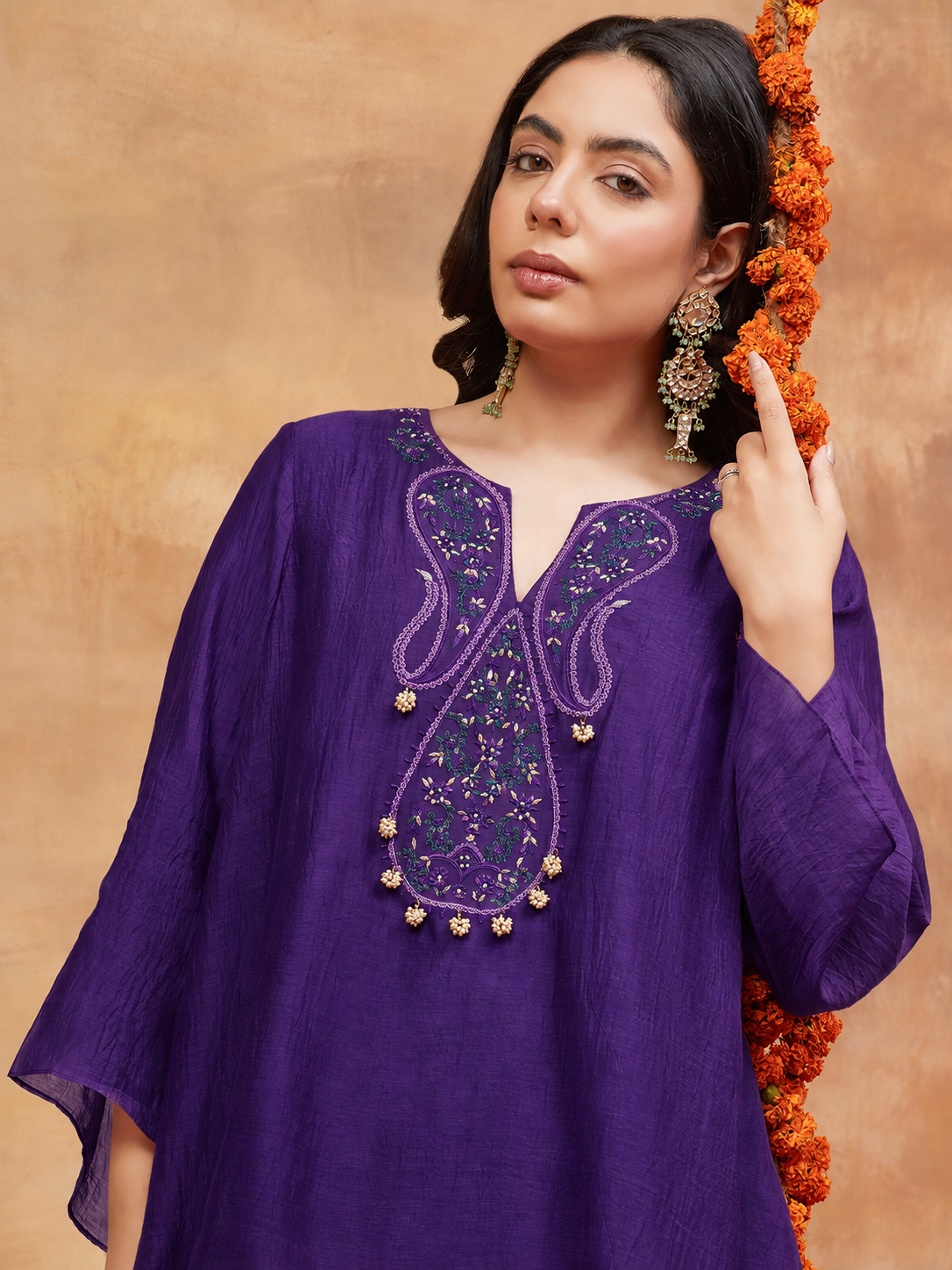 KEDAR JAMUNI HAND EMBROIDERED BANARASI FARSHI SET