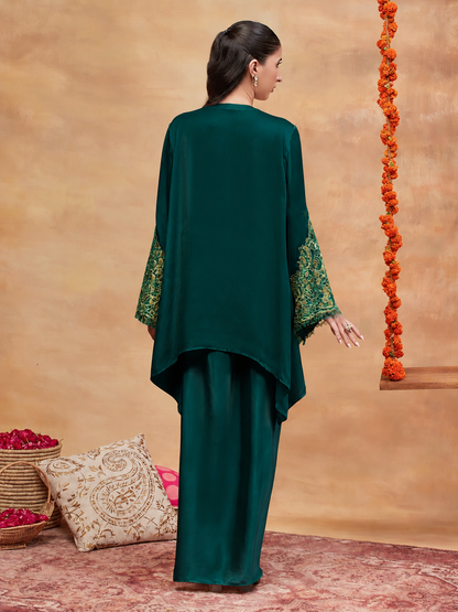 PANCHGANGA HARIT HAND EMBROIDERED BANARASI FARSHI  SET