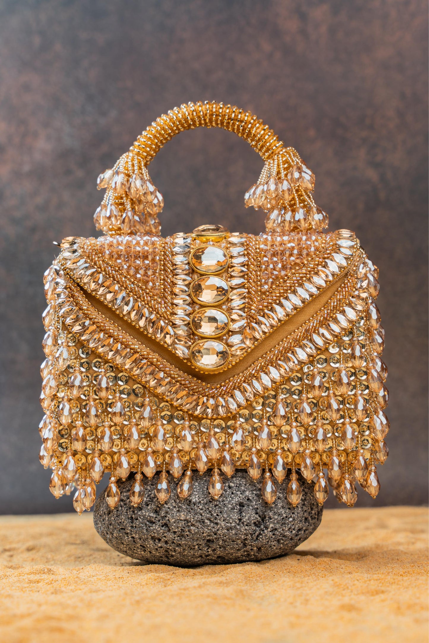 CHEVRON CRYSTAL KASSE GOLD