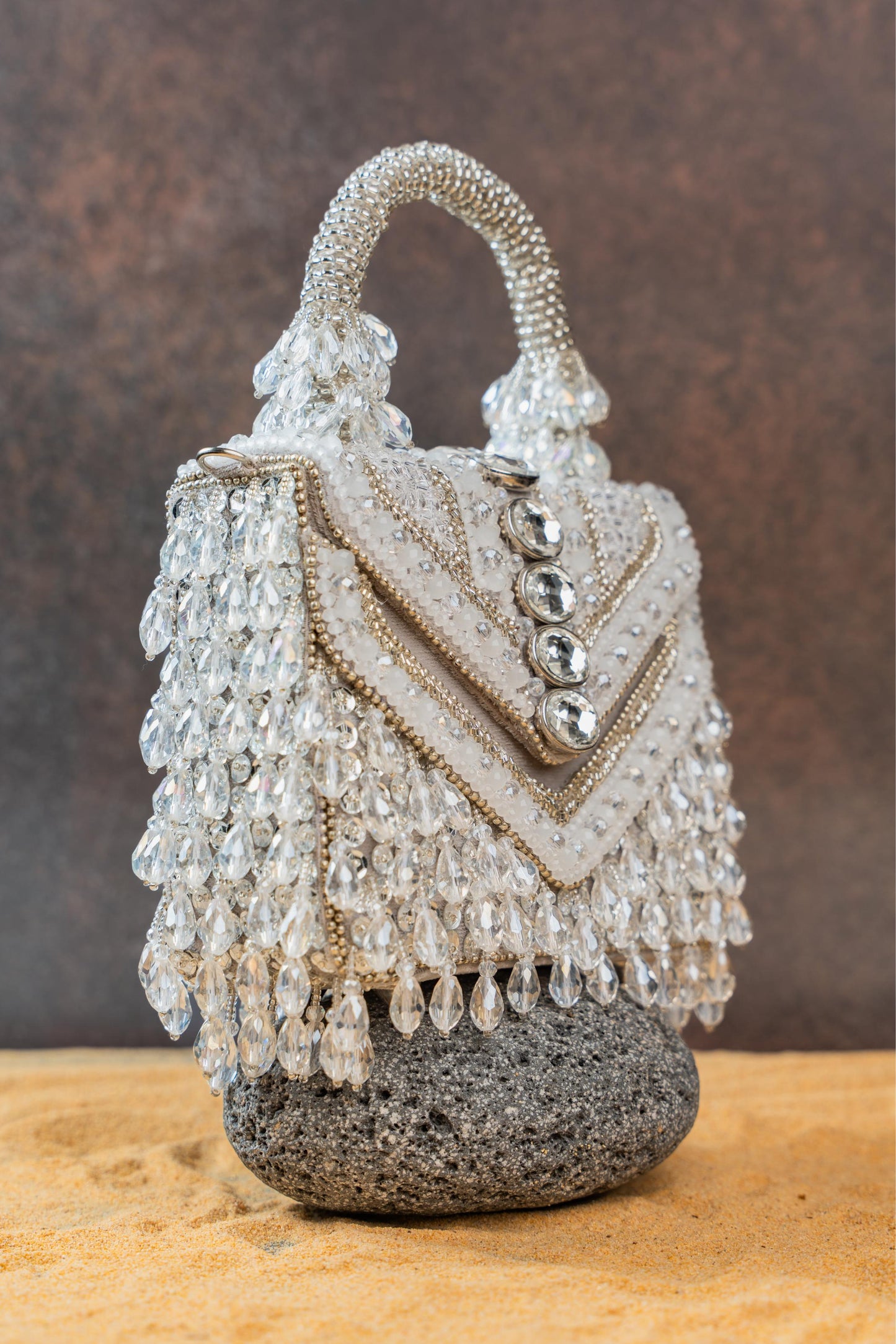 CHEVRON CRYSTAL KASSE SILVER