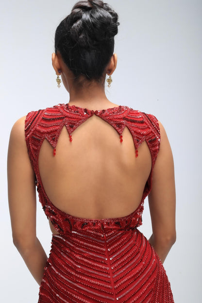 RED REVERIE REEF GOWN