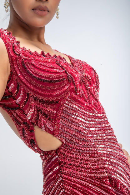 RED REVERIE REEF GOWN