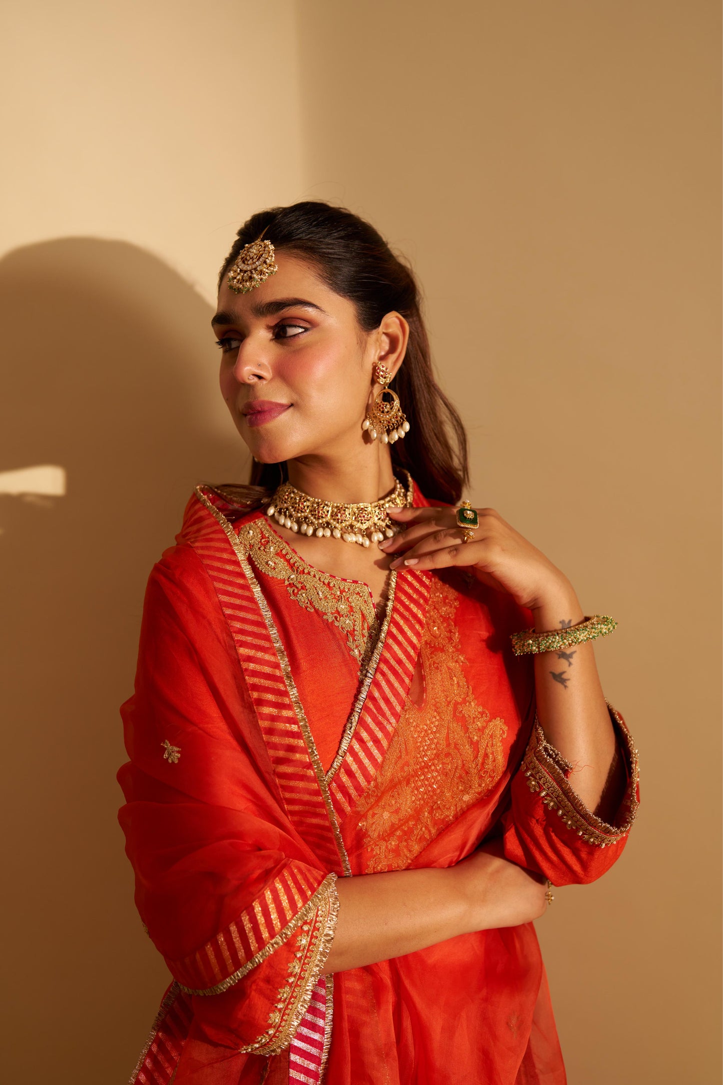 AMAYA - LONG KAFTAN WITH SALWAR AND DUPATTA