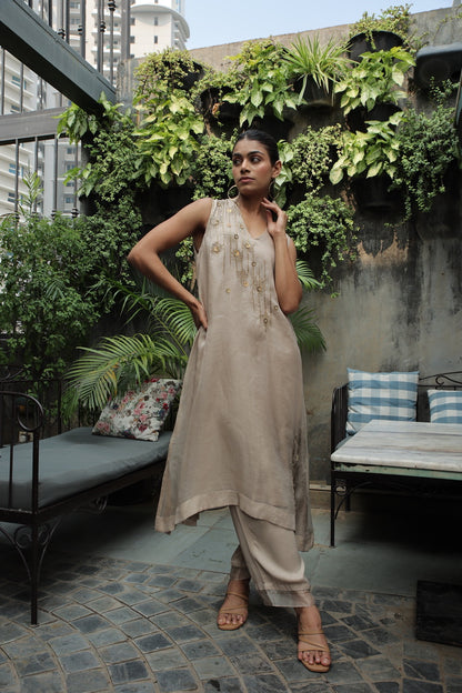 GUL - ORGANZA A-LINE KURTA WITH PANT