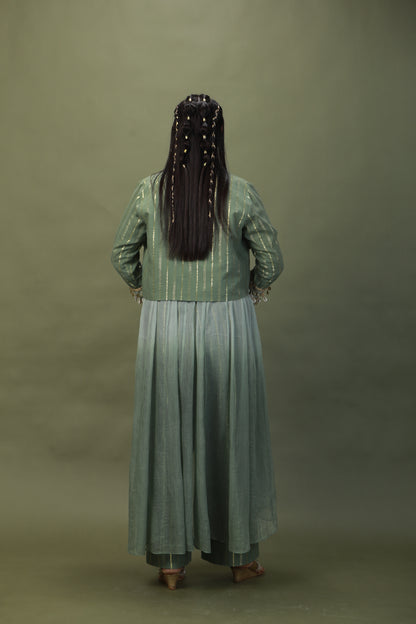 DEVI DRAPE SAGE GREEN OMBRE 4 PCS SET