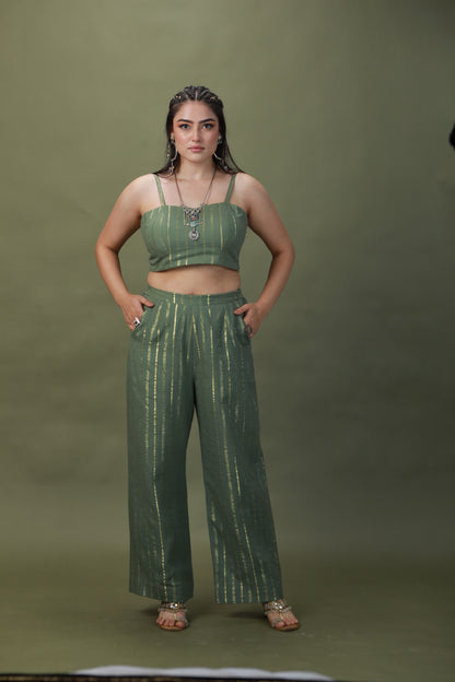 DEVI DRAPE SAGE GREEN OMBRE 4 PCS SET