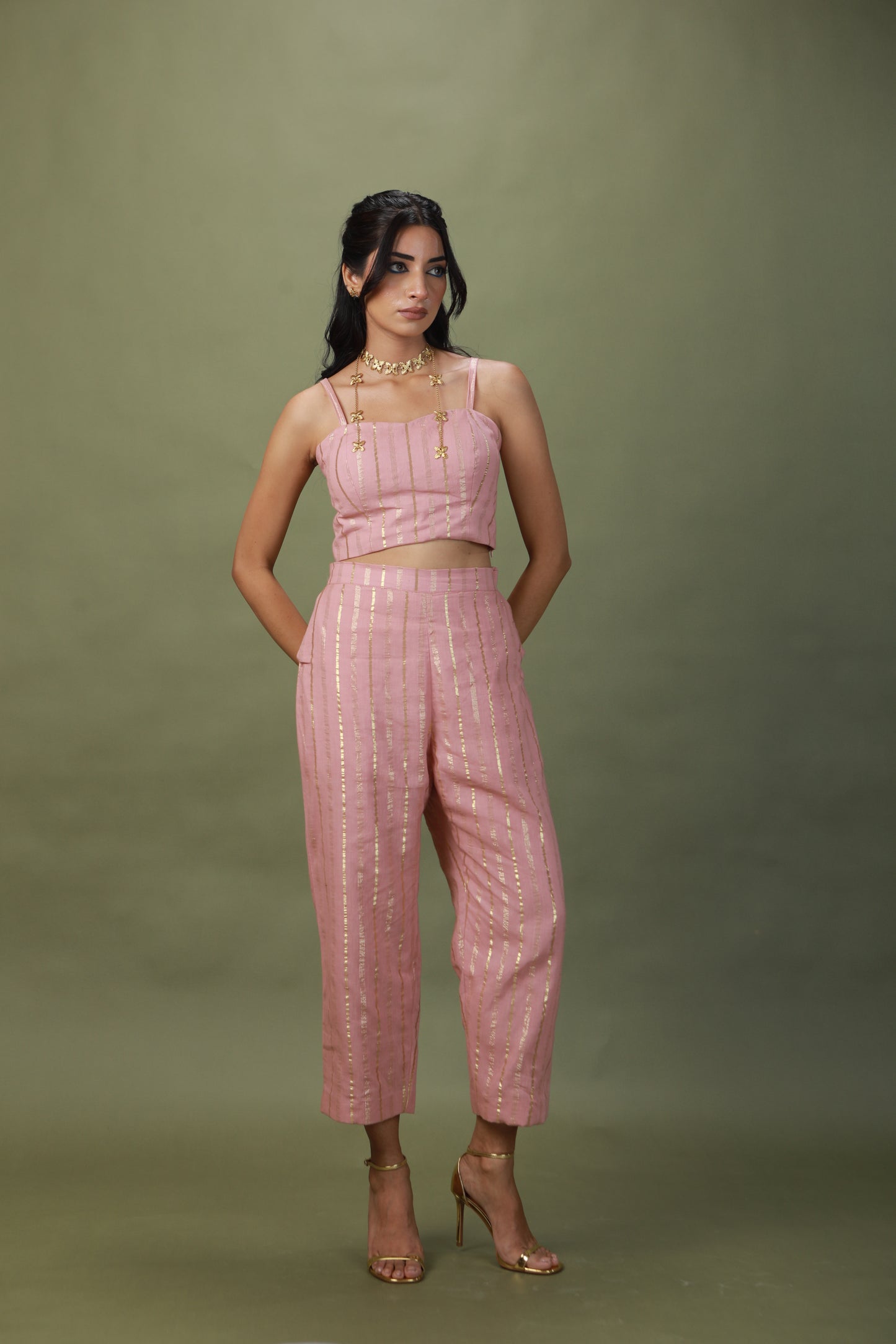 DEVI DRAPE SALMON PINK 4 PCS SET