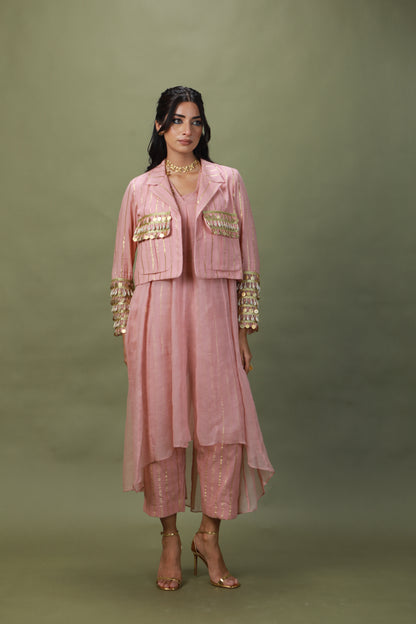 DEVI DRAPE SALMON PINK 4 PCS SET