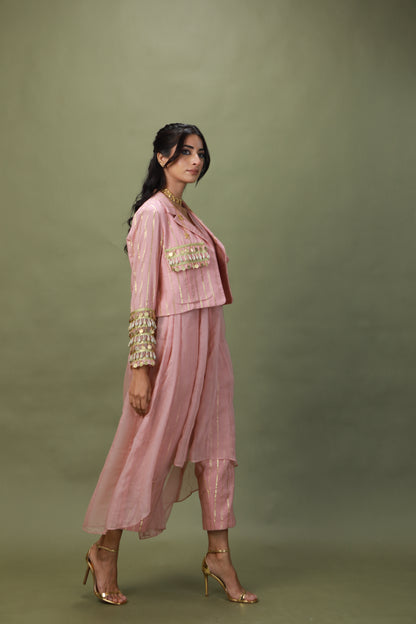 DEVI DRAPE SALMON PINK 4 PCS SET