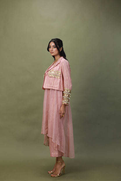 DEVI DRAPE SALMON PINK 4 PCS SET