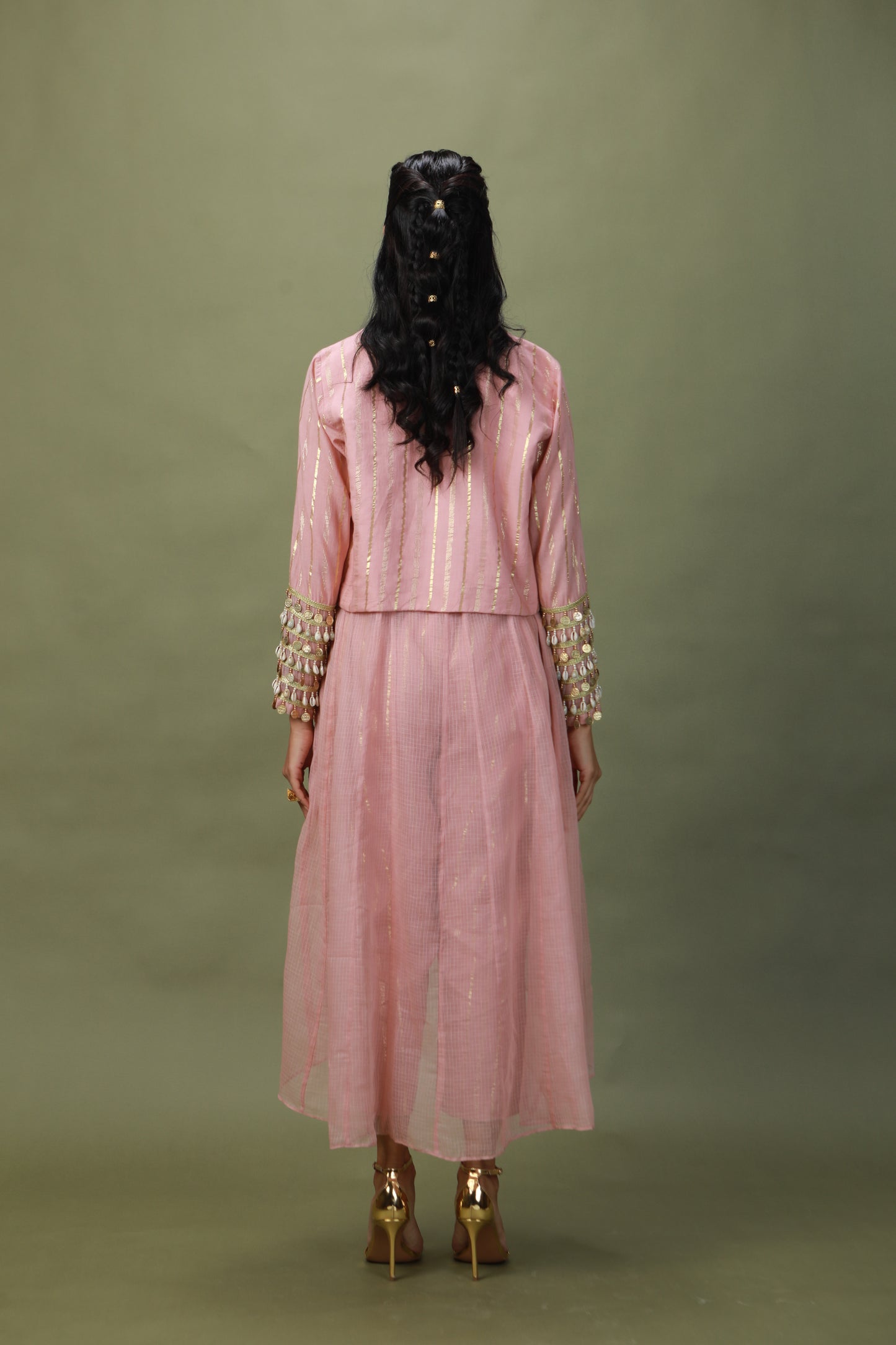DEVI DRAPE SALMON PINK 4 PCS SET