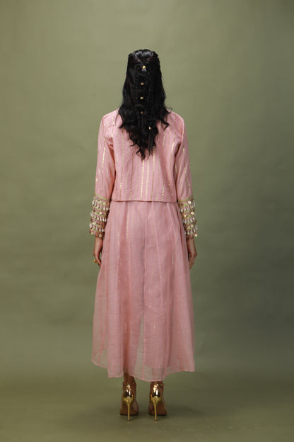 DEVI DRAPE SALMON PINK 4 PCS SET