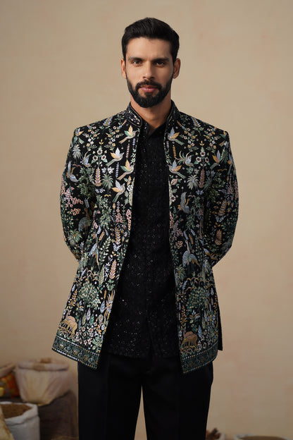 PARIND BLACK JODHPURI SET