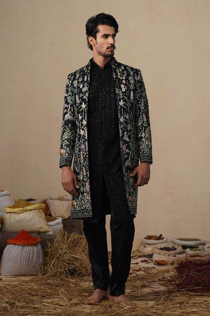 PARIND BLACK INDOWESTERN SET