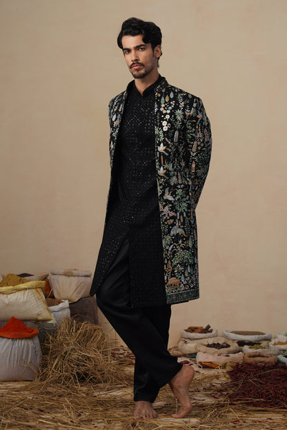 PARIND BLACK INDOWESTERN SET