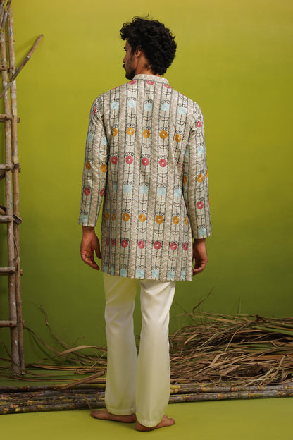 MADHUBAN SKY BLUE SHORT KURTA SET