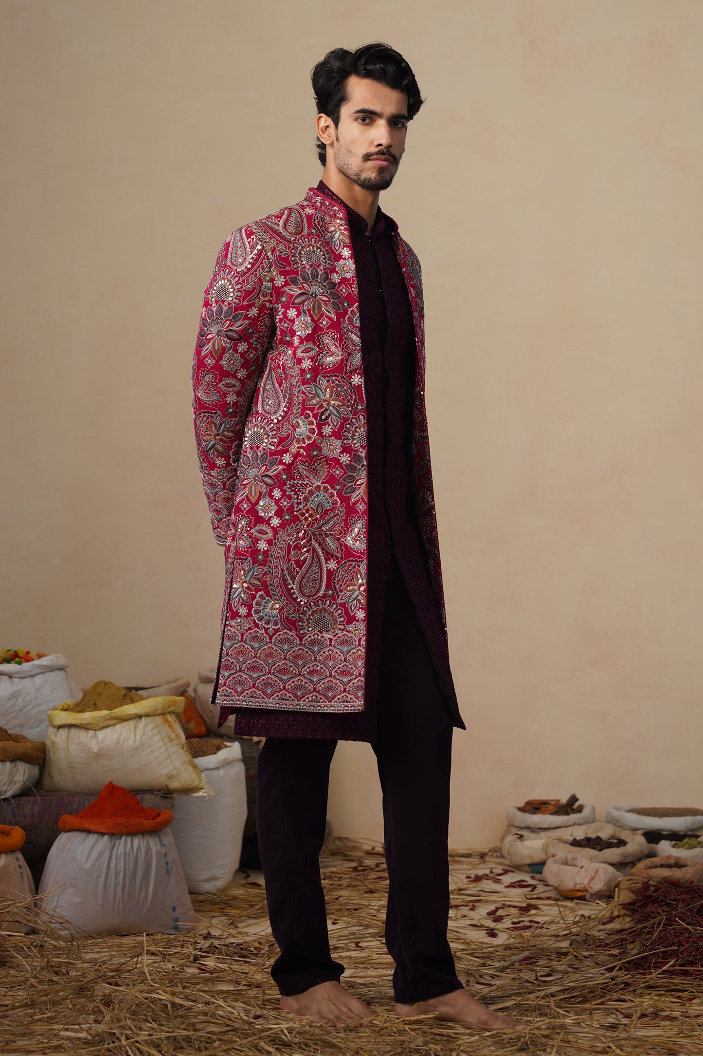 IKKAT HOT PINK INDOWESTERN SET