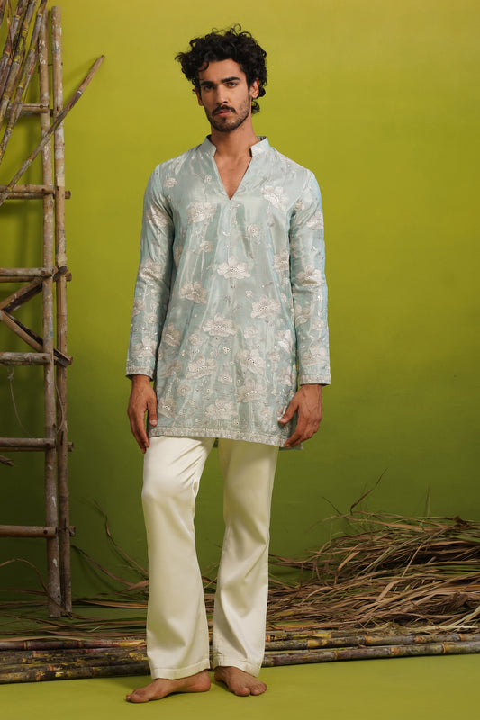 VAYUN SKY BLUE SHORT KURTA SET