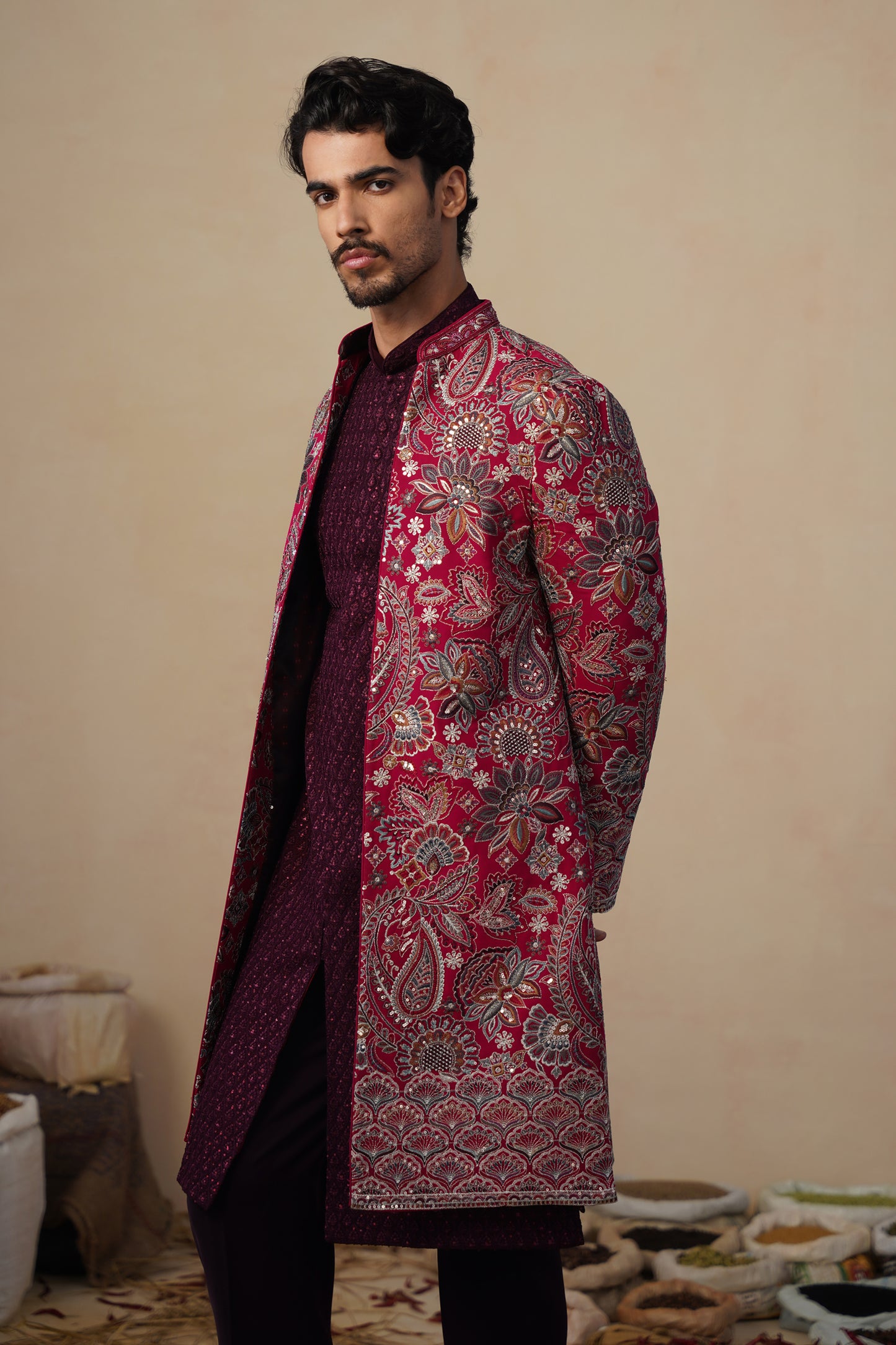 IKKAT HOT PINK INDOWESTERN SET