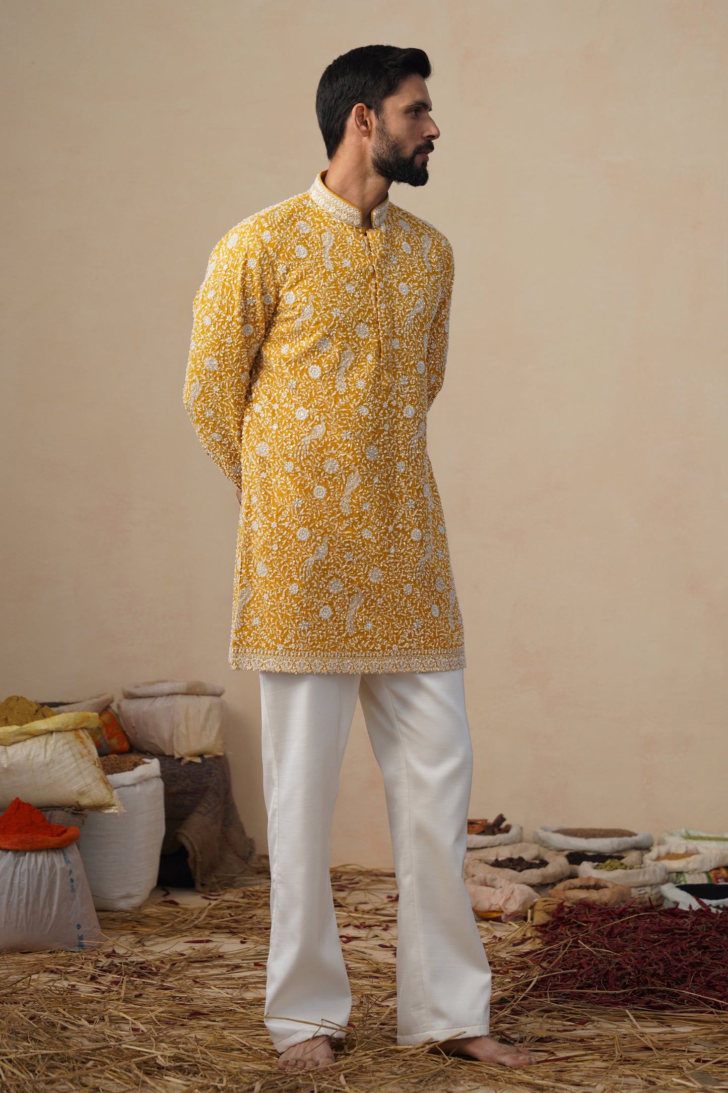 SAMAR CUTDANA HALDI SHORT KURTA SET