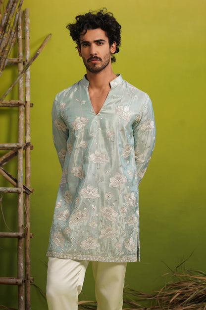 VAYUN SKY BLUE SHORT KURTA SET