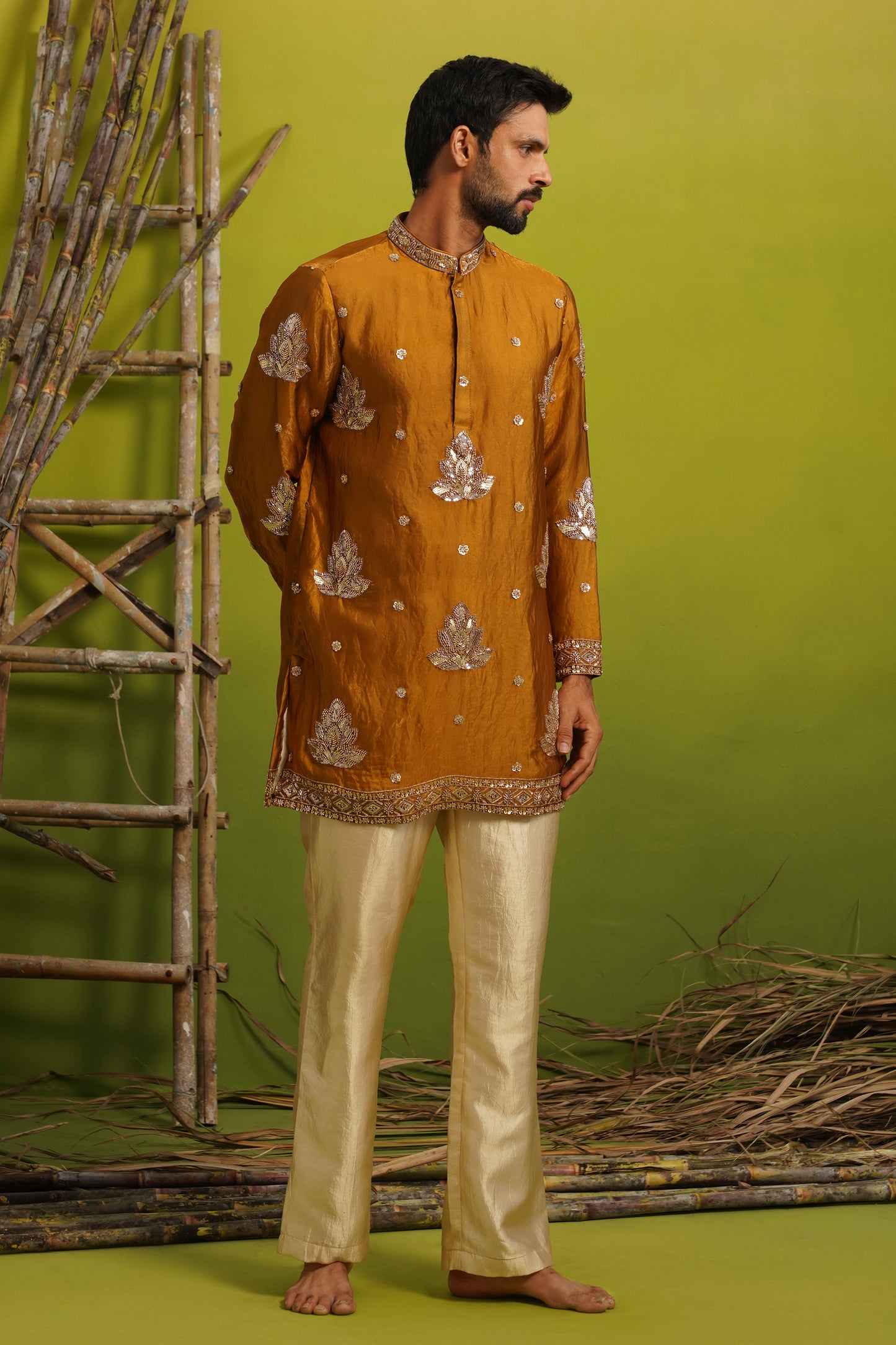 NAAZ COPPER SHORT KURTA SET