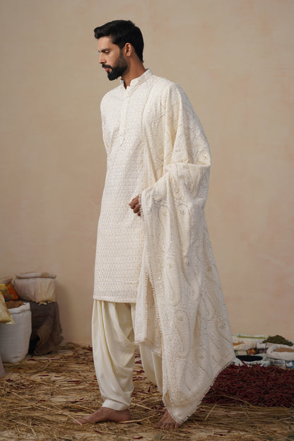SHVET IVORY KURTA SET