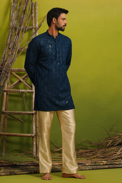 SUKOON NAVY BLUE SHORT KURTA SET