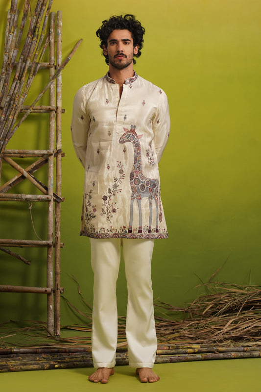 SAFARI IVORY SHORT KURTA SET
