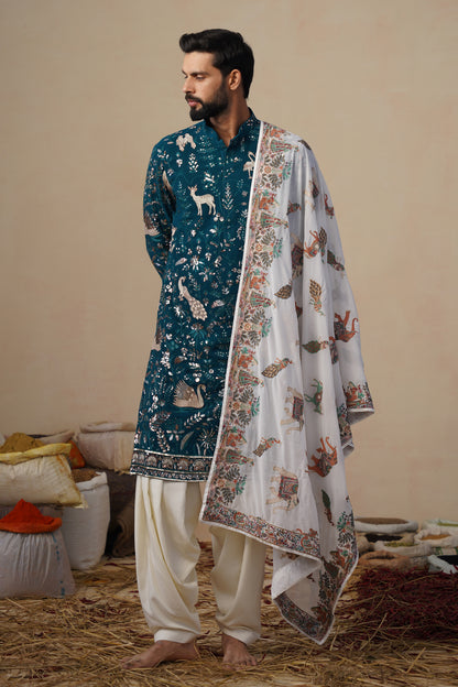 VYOM TEAL BLUE KURTA SET