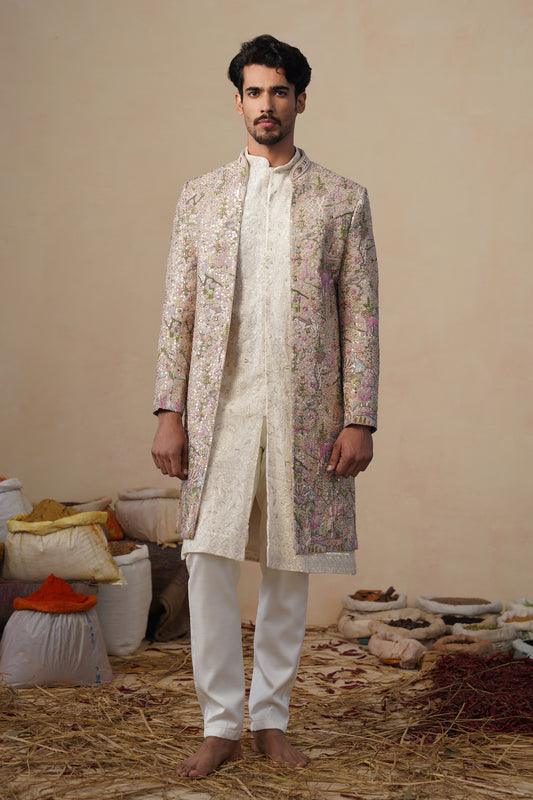 HEERN CHIKU SHERWANI SET