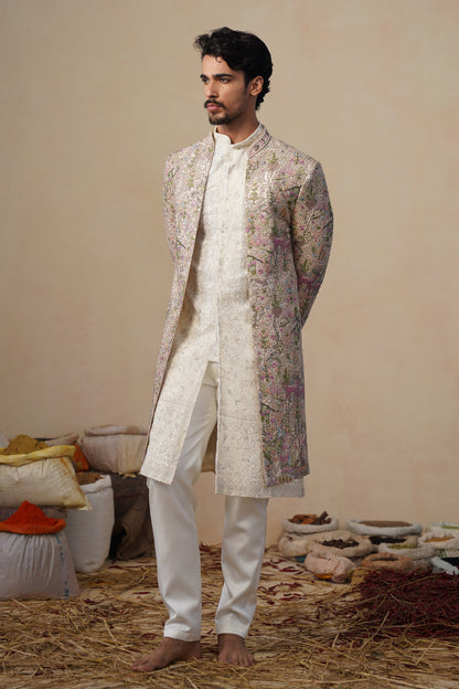 HEERN CHIKU SHERWANI SET