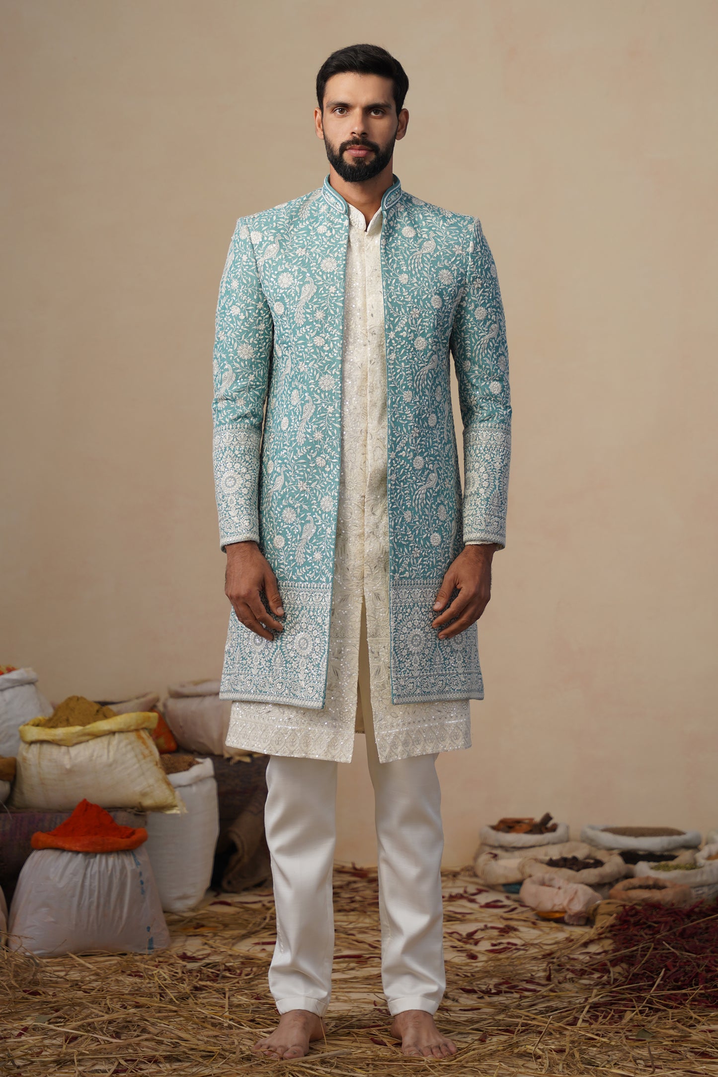 JAHAN SKYBLUE INDOWESTERN SET