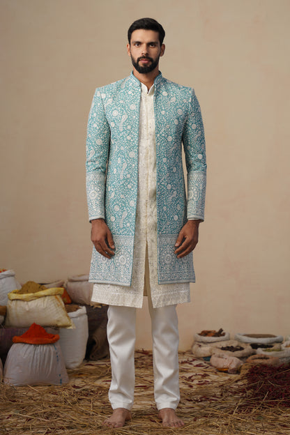 JAHAN SKYBLUE INDOWESTERN SET