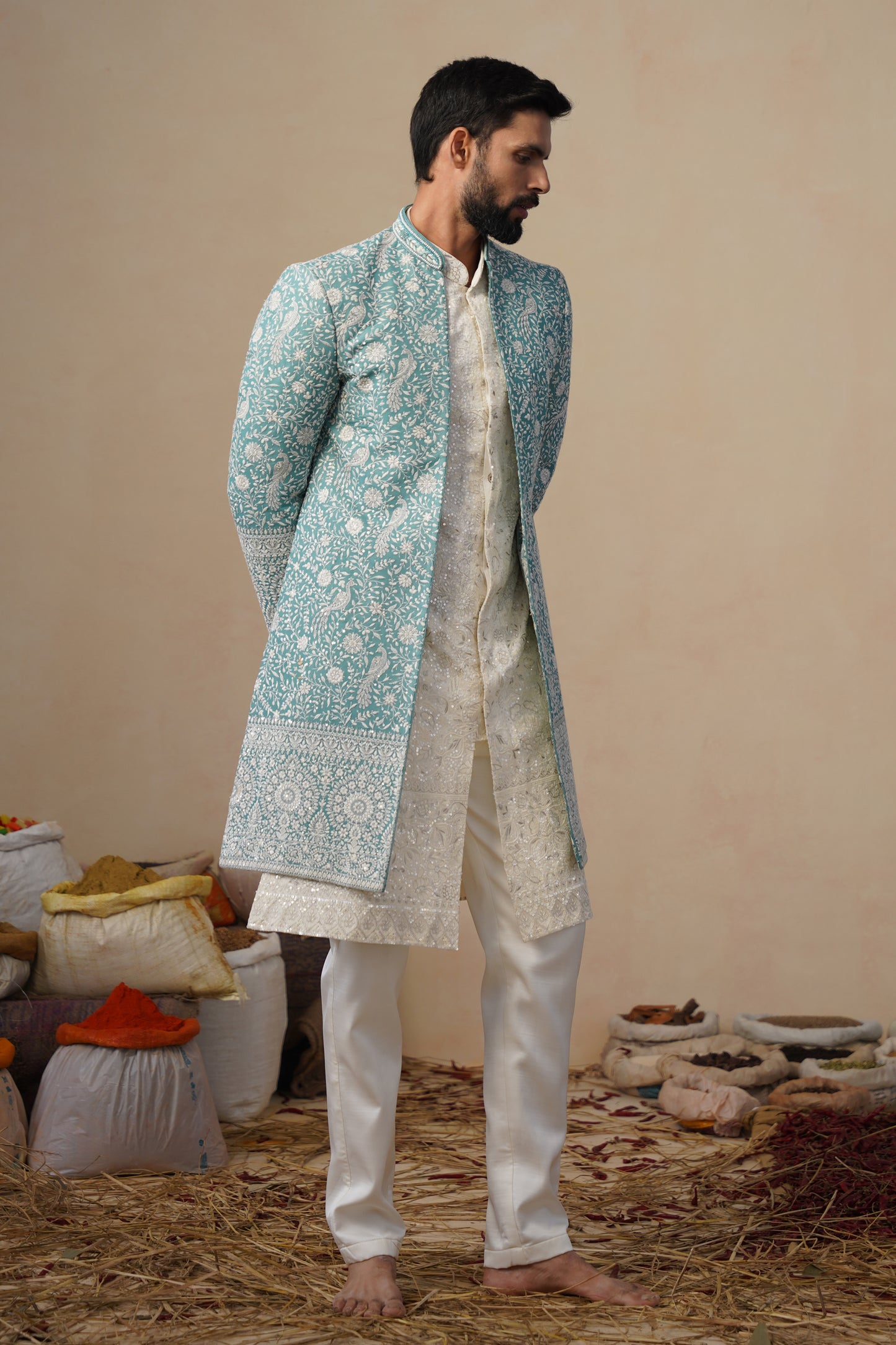 JAHAN SKYBLUE INDOWESTERN SET