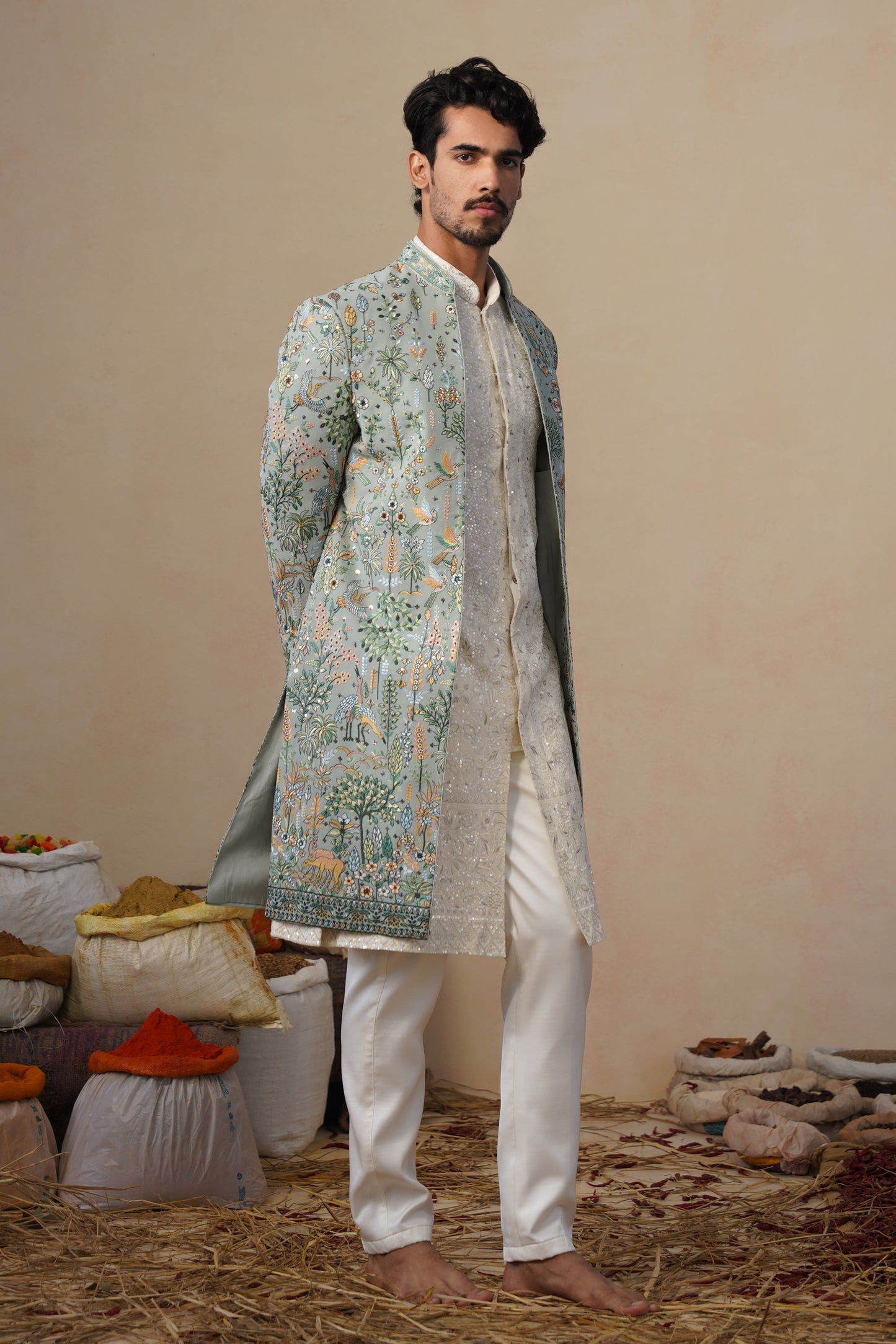 PARIND GREEN INDOWESTERN SET