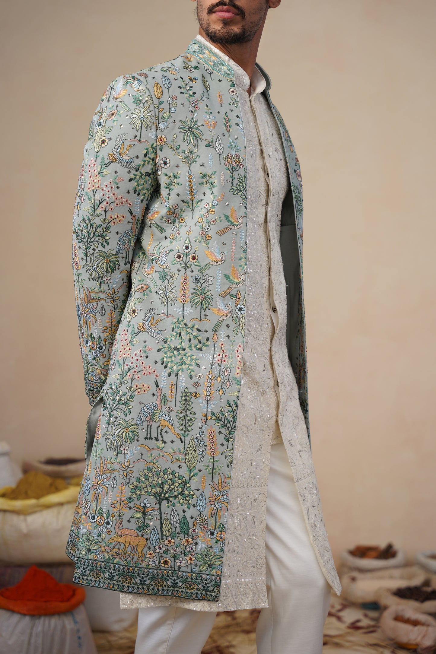 PARIND GREEN INDOWESTERN SET