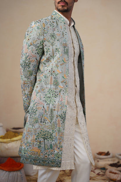 PARIND GREEN INDOWESTERN SET