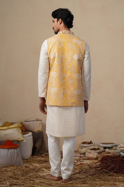 ZEENAT HALDI KURTA JACKET SET